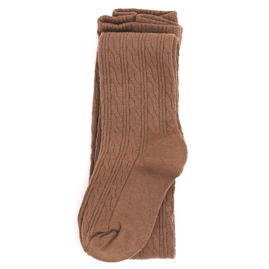 Mocha || Cable Knit Tights 3-4Y